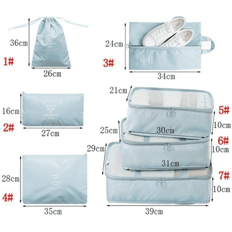 Kit 7 Bolsas Organizadoras Para Mala de Viagem SPACE BAG - [PAGUE 4 LEVE 7 - SUPER PROMOÇÃO POR TEMPO LIMITADO